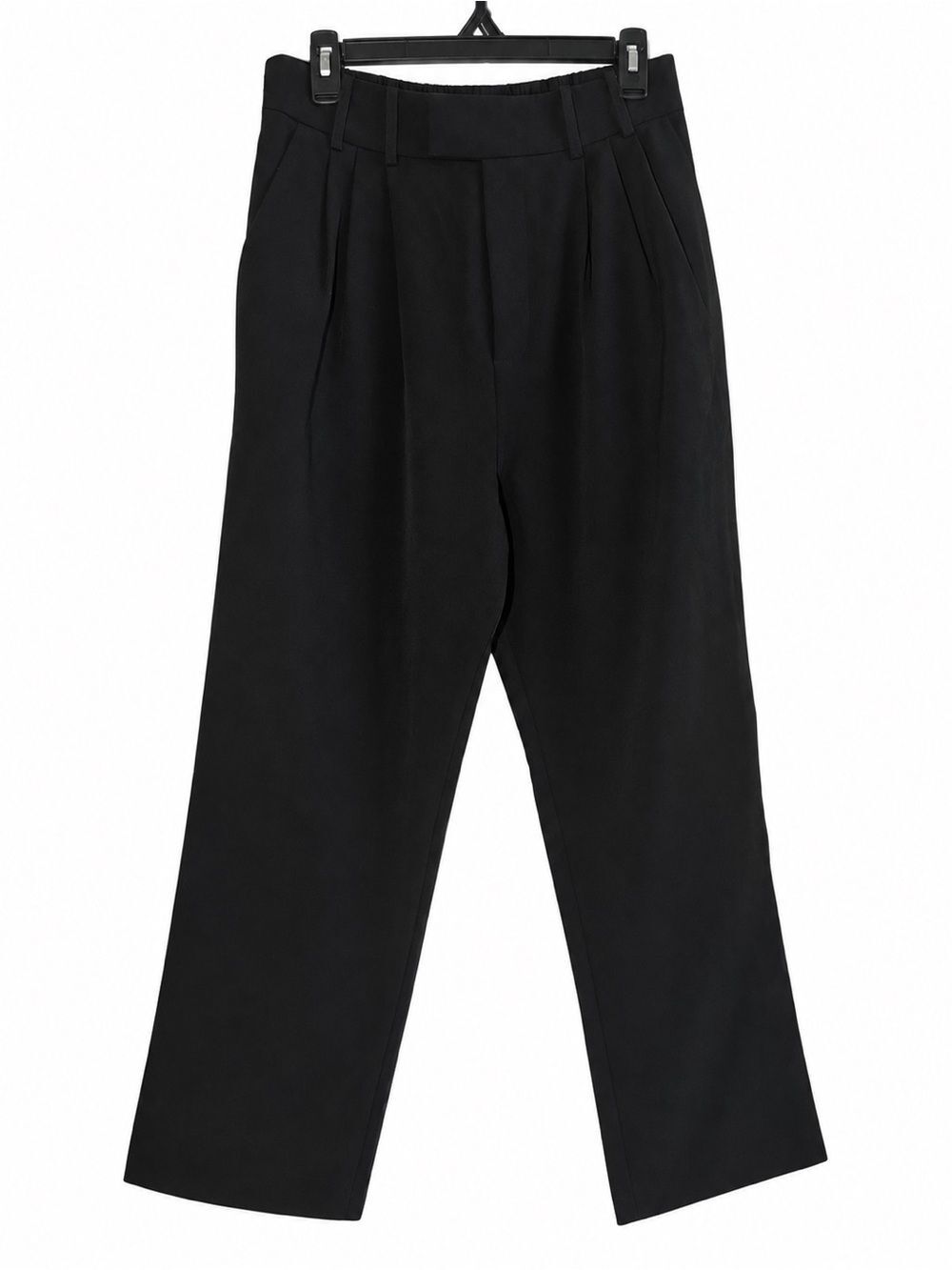 AQUA Bloomingdale’s Black Pleated Cropped Trousers Women’s Size M
